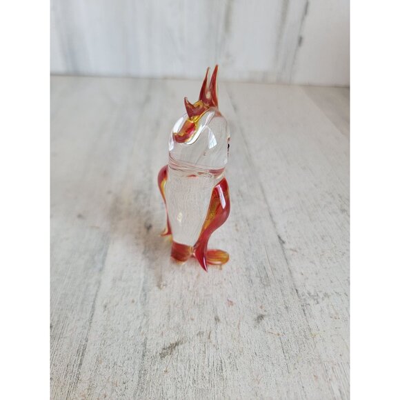 Unique glass art red bird parrot figure vintage collectible decor - Picture 3 of 6